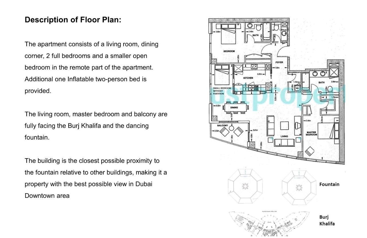 Elite Royal Apartment - Full Burj Khalifa & Fountain View - Brilliant - 2 Bedrooms & 1 Open Bedroom Without Partition 迪拜 外观 照片